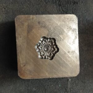 Floral Impression Die: 15mm Steel Concho, Silversmithing Tool