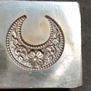 Steel Impression Die: Floral Crescent Design, 32mm