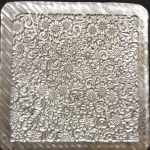 Floral Texture Embossing Die: 3x3" Jewelry Forming Tool