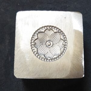 Floral Impression Die: 20mm Steel Jewelry Forming Tool