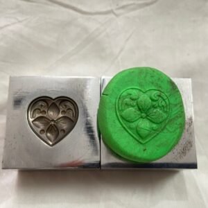 Heart Floral Impression Die: 20mm Steel Jewelry Tool