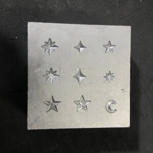 Star & Moon Impression Die: Jewelry Making Tool, Silversmith Steel Die (6-8mm)