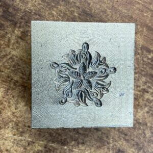 Floral Impression Die: 25mm Steel Jewelry Making Tool