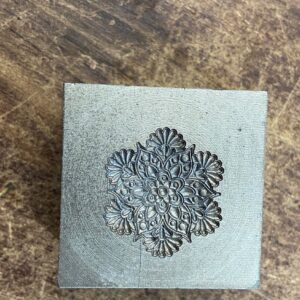 Floral Impression Die: 25mm Steel Jewelry Forming Tool