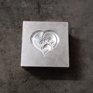 Heart & Dog Paw Embossing Die: Jewelry Making Tool (25mm)