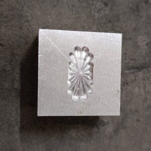 Steel Flower Impression Block: Jewelry Making Die (25mm x 12mm)