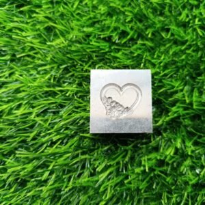 Heart & Flower Impression Die: 25mm Steel Metal Stamp
