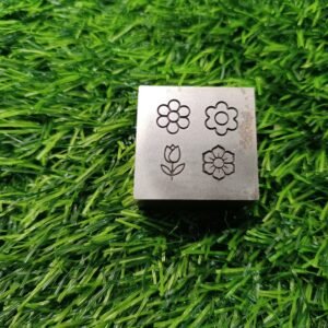 Flower Impression Block: Steel Embossing Die, Jewelry Making (12mm)