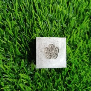 Floral Impression Die: 20mm Steel Flower Design for Jewelry Making