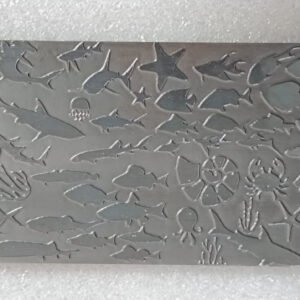 Steel Aquatic Texture Plate: Fish, Crab, Star Pattern
