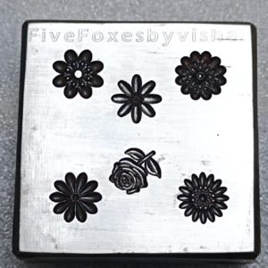 6-Design Flower Shot Plate: Hardened Steel Bead & Granule Mold